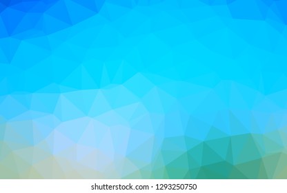 Light Blue, Green vector polygonal template. Triangular geometric sample with gradient.  Elegant pattern for a brand book.