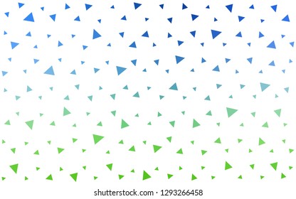 Light Blue, Green vector  polygonal pattern. Triangular geometric sample with gradient.  Brand new design for your business.