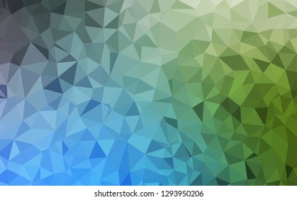 Light Blue, Green vector polygonal template. Glitter abstract illustration with an elegant triangles. Template for cell phone's backgrounds.