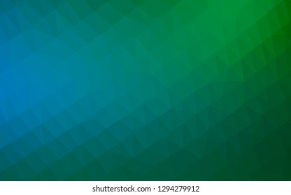 Light Blue, Green vector polygonal pattern. Shining illustration, which consist of triangles. New texture for your design.