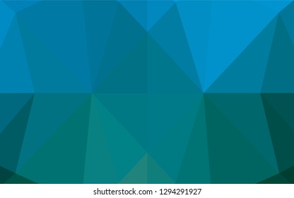 Light Blue, Green vector polygonal template. Creative illustration in halftone style with gradient. The textured pattern can be used for background.