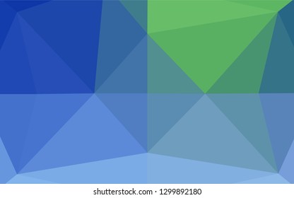 Light Blue, Green vector polygonal pattern. Triangular geometric sample with gradient.  The textured pattern can be used for background.