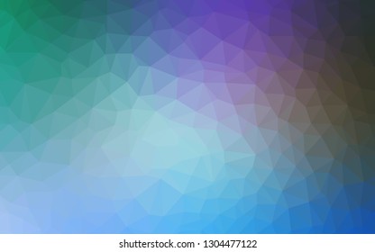 Light Blue, Green vector polygonal background. A sample with polygonal shapes. Triangular pattern for your design.