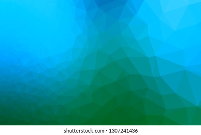 Light Blue, Green vector polygonal background. Modern geometrical abstract illustration with gradient. Completely new design for your business.