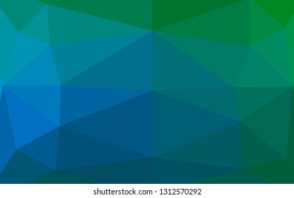 Light Blue, Green vector polygonal pattern. Brand new colorful illustration in with gradient. Triangular pattern for your business design.