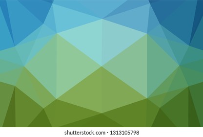Light Blue, Green vector polygonal background. Creative illustration in halftone style with gradient. The textured pattern can be used for background.
