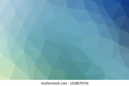 Light Blue, Green vector polygonal template. Triangular geometric sample with gradient.  Brand new style for your business design.