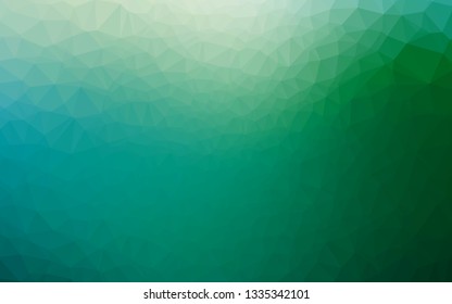 Light Blue, Green vector polygonal background. Geometric illustration in Origami style with gradient. Template for your brand book.
