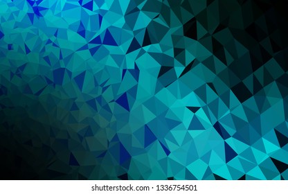 Light Blue, Green vector polygonal background. Shining illustration, which consist of triangles. Polygonal design for your web site.