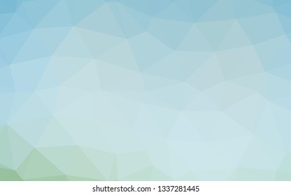Light Blue, Green vector polygonal template. Shining illustration, which consist of triangles. Textured pattern for background.