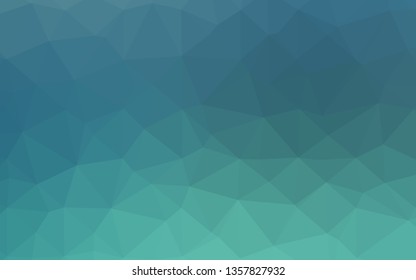 Light Blue, Green vector polygonal background. Shining illustration, which consist of triangles. Textured pattern for background.