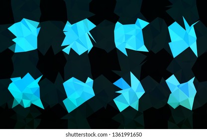Light Blue, Green vector polygonal template. Triangular geometric sample with gradient.  Polygonal design for your web site.