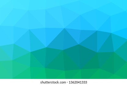 Light Blue, Green vector polygonal template. Modern geometrical abstract illustration with gradient. Polygonal design for your web site.