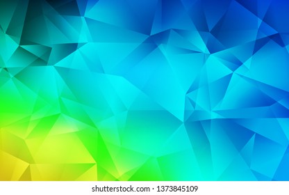 Light Blue, Green vector polygonal pattern. Triangular geometric sample with gradient.  Completely new template for your banner.