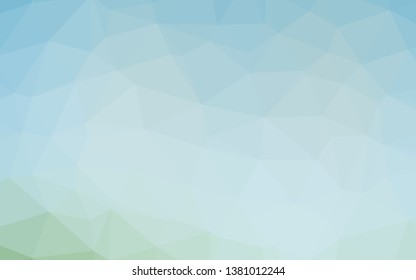 Light Blue, Green vector polygonal template. Creative illustration in halftone style with gradient. Template for a cell phone background.