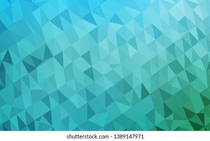 Light Blue, Green vector polygonal pattern. Geometric illustration in Origami style with gradient. Template for a cell phone background.