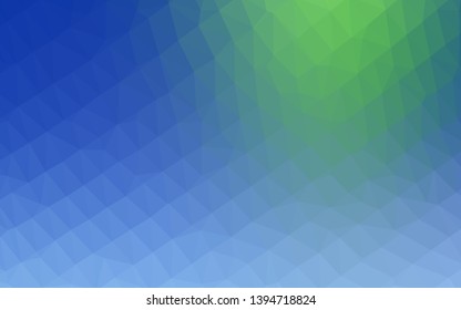 Light Blue, Green vector polygonal pattern. Colorful illustration in abstract style with gradient. The best triangular design for your business.