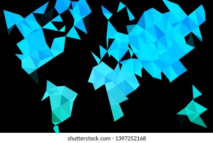 Light Blue, Green vector polygonal template. Shining illustration, which consist of triangles. Brand new style for your business design.