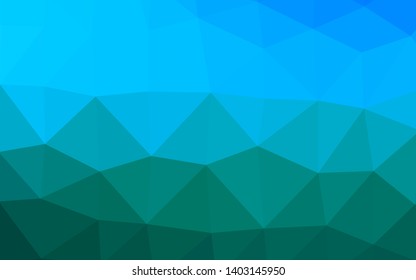 Light Blue, Green vector polygonal background. Shining illustration, which consist of triangles. Polygonal design for your web site.
