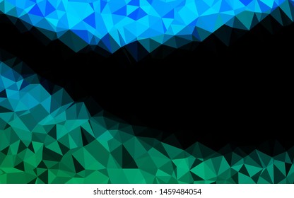 Light Blue, Green vector polygonal pattern. Triangular geometric sample with gradient.  Completely new design for your business.