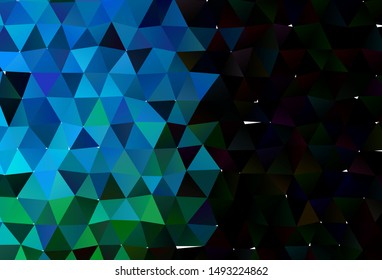 Light Blue, Green vector polygonal template. Colorful illustration in Origami style with gradient.  Brand new style for your business design.