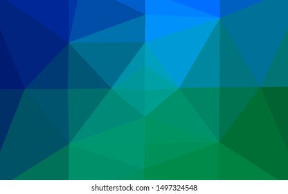 Light Blue, Green vector polygonal pattern. A completely new color illustration in a vague style. Polygonal design for your web site.