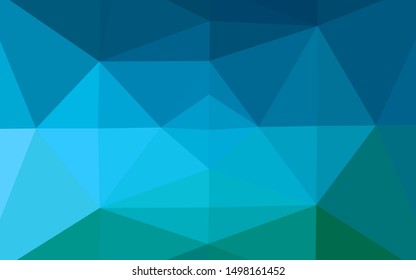 Light Blue, Green vector polygonal background. Triangular geometric sample with gradient.  Brand new style for your business design.