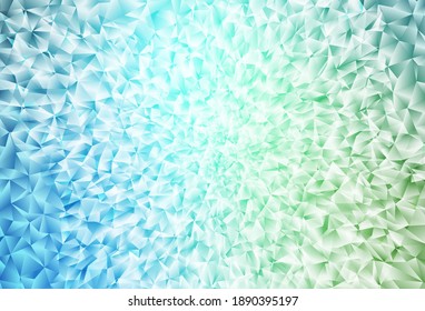 Light Blue, Green vector polygonal template. Triangular geometric sample with gradient.  Brand new style for your business design.