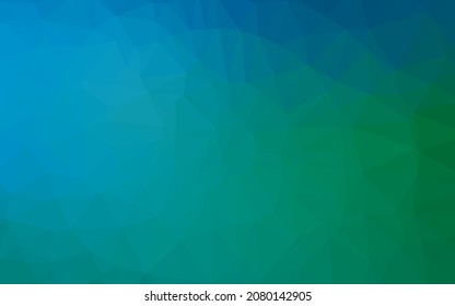Azul claro, fondo poligonal vector verde. Ilustración colorida nueva con gradiente. El mejor diseño triangular para su negocio.