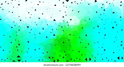 Fondo polígono vectorial verde claro azul. Ilustración abstracta con triángulos de gradiente elegantes. La mejor opción para tu diseño.