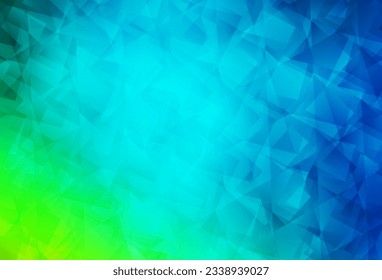 Light Blue, Green vector polygonal background. Shining polygonal illustration, which consist of triangles. New template for your brand book.