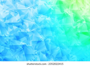 Light Blue, Green vector polygonal template. Creative illustration in halftone style with triangles. Completely new template for your banner.