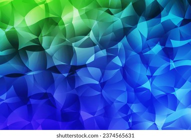 Azul claro, Vector verde patrón poligonal. Ilustración abstracta poligonal con gradiente. Plantilla completamente nueva para su banner.