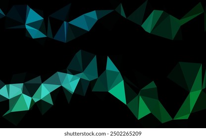 Azul claro, fondo poligonal de Vector verde. Muestra geométrica triangular con gradiente.  Nuevo estilo para el diseño de su negocio.