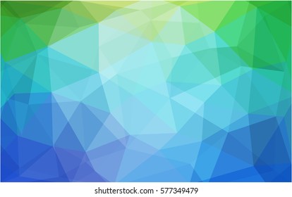 Light Blue, Green vector polygonal illustration, which consist of triangles. Triangular design for your business. Creative geometric background in Origami style with gradient