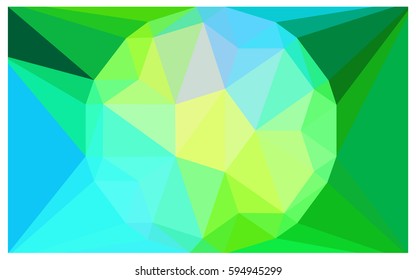 Light Blue, Green vector polygonal illustration, which consist of triangles with a gemstone in center. Triangular design of a huge diamond for your business. Creative geometric background of gems.