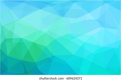 Light Blue, Green vector polygonal illustration, which consist of triangles. Triangular pattern for your business design. Geometric background in Origami style with gradient. 