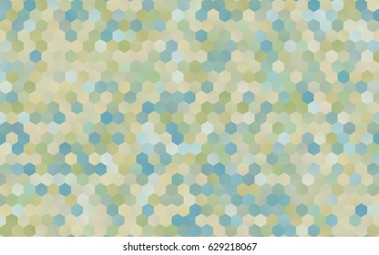 Light Blue, Green vector polygonal illustration, which consist of hexagons. Hexagonal design for your business. Creative geometric background in Origami style with gradient