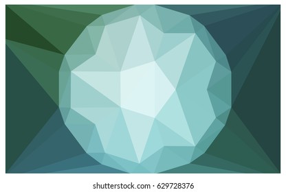 Light Blue, Green vector polygonal illustration, which consist of triangles with a gemstone in center. Triangular design of a huge diamond for your business. Creative geometric background of gems.