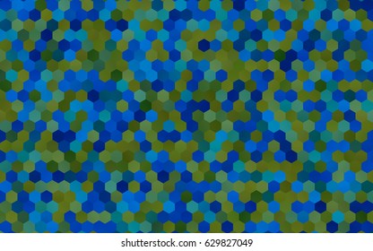 Light blue, green vector polygonal illustration, which consist of hexagons. Hexagonal pattern for your business design. Geometric background in Origami style with gradient. 