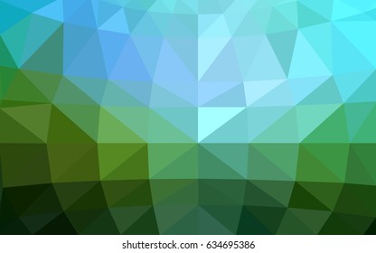 Light Blue, Green vector polygonal illustration, which consist of triangles. Triangular design for your business. Creative geometric background in Origami style with gradient