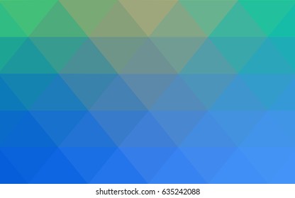 Light Blue, Green vector polygonal illustration, which consist of triangles. Triangular pattern for your business design. Geometric background in Origami style with gradient. 