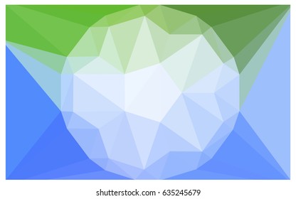 Light Blue, Green vector polygonal illustration, which consist of triangles with a gemstone in center. Triangular design of a huge diamond for your business. Creative geometric background of gems.