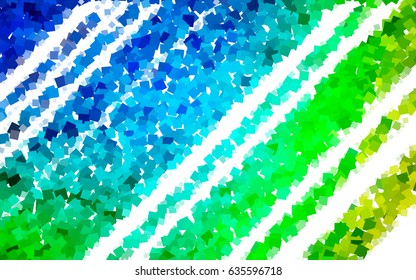 Light Blue, Green vector polygonal illustration, which consist of rectangles. Rectangular pattern for your business design. Geometric background in Origami style with gradient. 