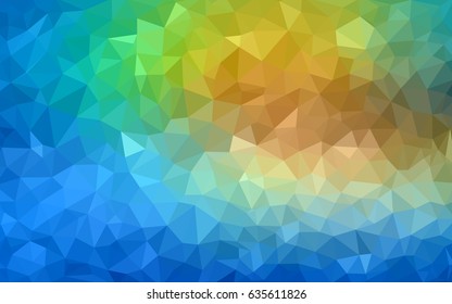 Light Blue, Green vector polygonal illustration, which consist of triangles. Triangular pattern for your business design. Geometric background in Origami style with gradient. 