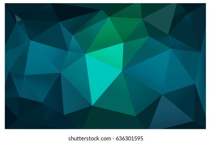 Light Blue, Green vector polygonal illustration, which consist of triangles. Triangular pattern for your business design. Geometric background in Origami style with gradient. 