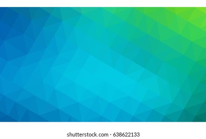 Light Blue, Green vector polygonal illustration, which consist of triangles. Triangular design for your business. Creative geometric background in Origami style with gradient
