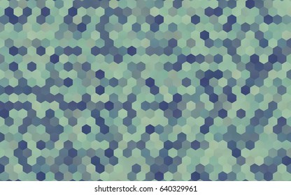 Light Blue, Green vector polygonal illustration, which consist of hexagons. Hexagonal pattern for your business design. Geometric background in Origami style with gradient. 