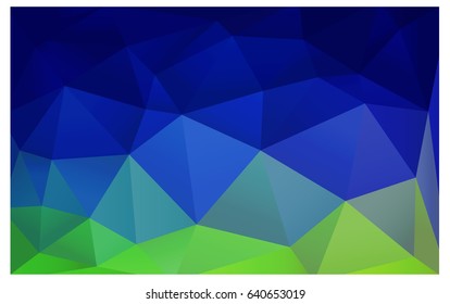 Light Blue, Green vector polygonal illustration, which consist of triangles. Triangular design for your business. Creative geometric background in Origami style with gradient