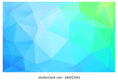 Light Blue, Green vector polygonal illustration, which consist of triangles. Triangular pattern for your business design. Geometric background in Origami style with gradient. 